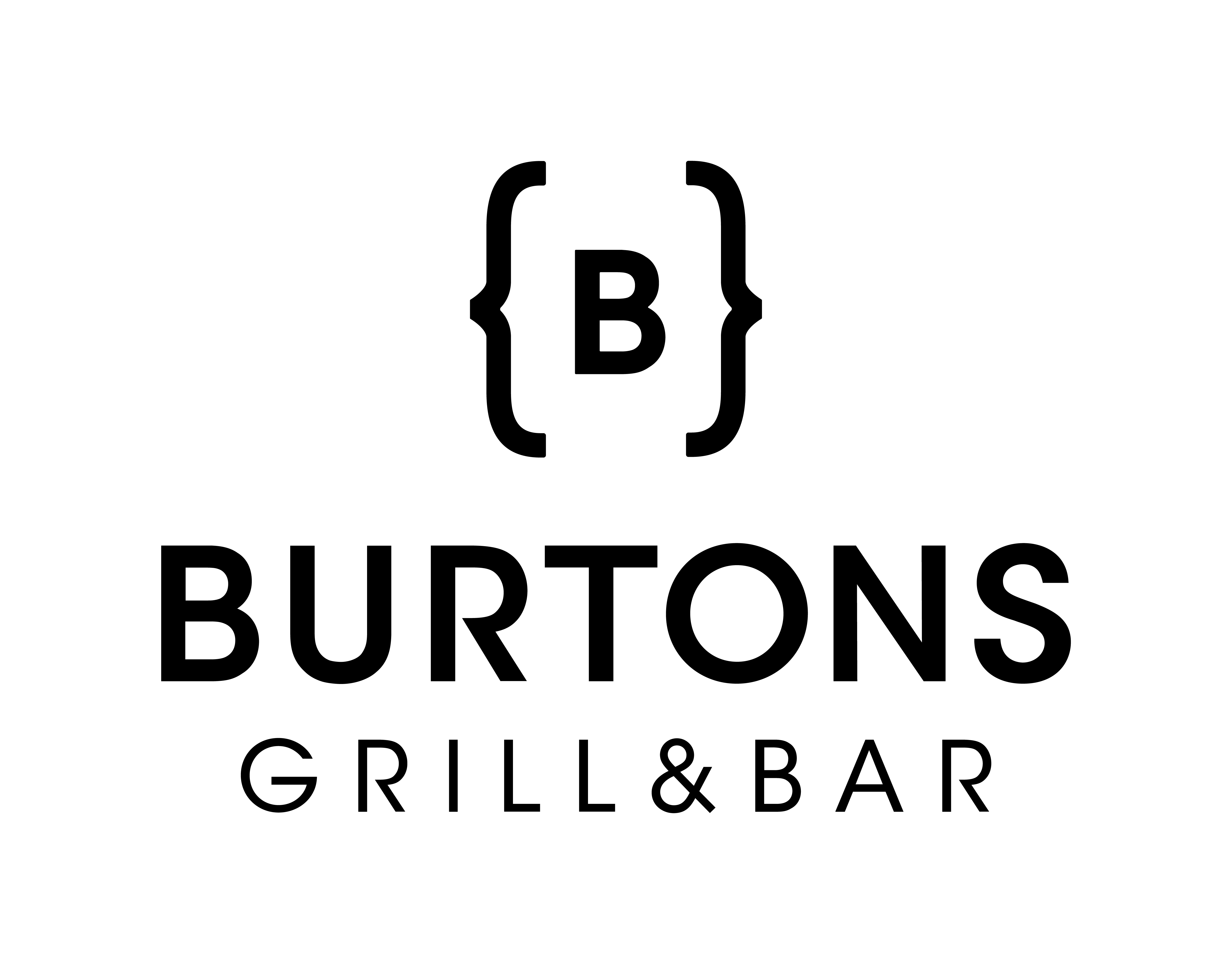 Burtons Logo - Stack - Black Burtons Grill & Bar logo