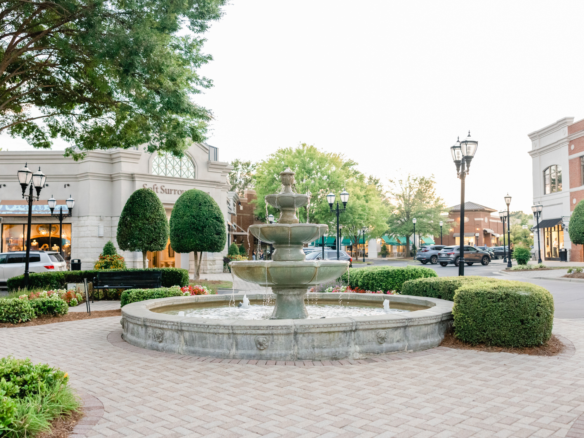 water fountain at Blakeney Town Center